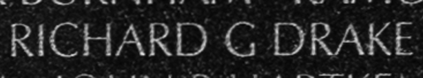 Sergeant Richard Guy Drake's name inscribed on The Wall.